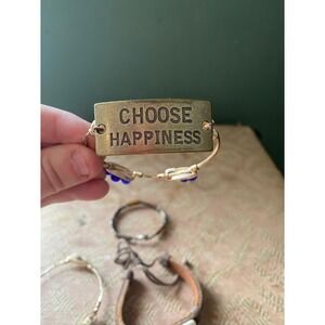 Mixed Bracelet Lot Choose Happiness Pink‎ Stone Leather Cross Boho 5pc Bundle